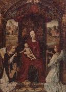 unknow artist The madonna and child enthroned,attended by angels playing musical instruments Spain oil painting artist